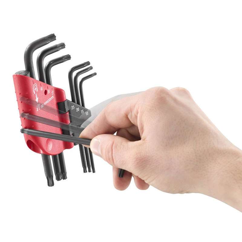 Jeu de 7 clés mâles Torx/Resistorx FACOM 89SR.J7PB 10 à 40 mm