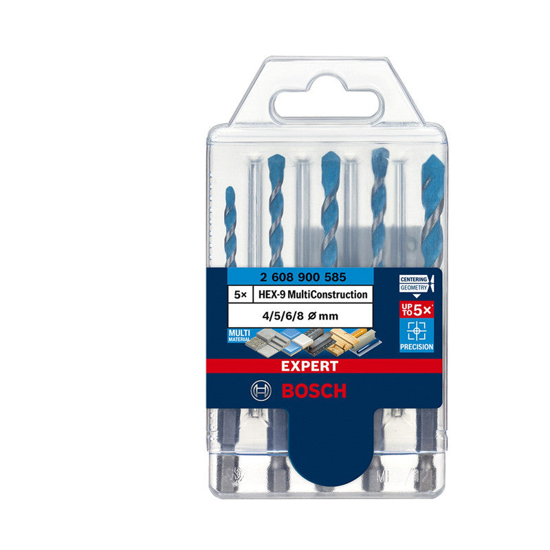 Kit BOSCH 5 forets expert + Assortiment d’embouts de vissage + Coffret de scie trépan + Trousse mèches plates + Bonnet