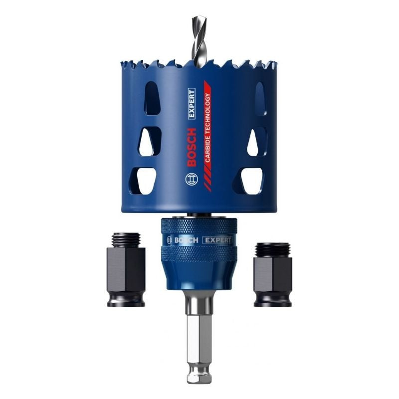 Kit Scie trépan BOSCH 2608900450 Carbure Endurance Multimatériaux 68mm + PC Plus + foret HSS-G