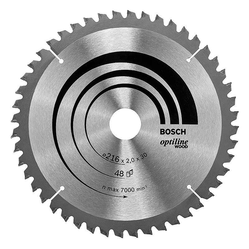 Lame BOSCH 2608640432 Optiline Wood Ø 216 mm 48 dents pour scie à onglet et radiale