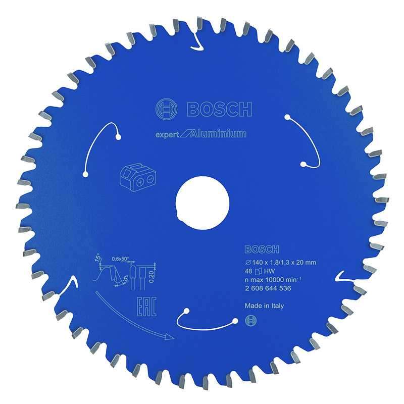 Lame BOSCH 2608644536\tAluminium Ø 140 mm 48 dents pour Scie circulaire