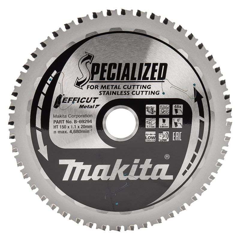 Lame carbure Inox et Métal Specialized MAKITA B-47058 Ø 150 mm