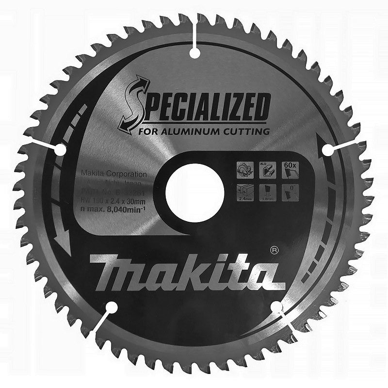 Lame de scie circulaire carbure MAKITA B-33261 SPECIALIZED aluminium 190mmx30x60D