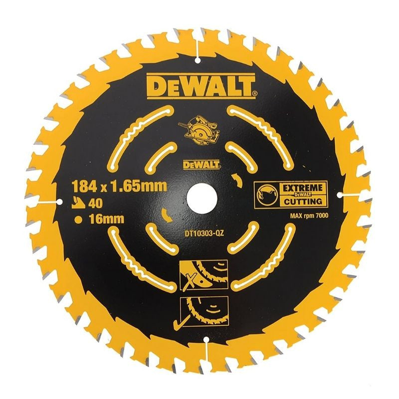 Lame de scie circulaire Ø184x16mm 40 Dents DEWALT DT10303-QZ