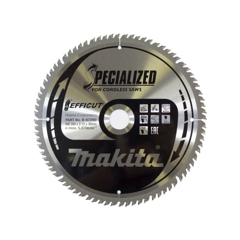 Lame de scie circulaire MAKITA B-67290 SPECIALIZED EFFICUT accu Ø260mm