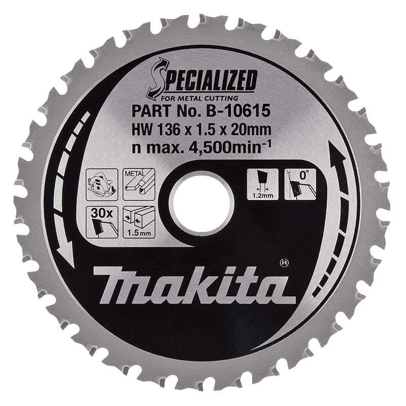 Lame de Scie Circulaire MAKITA B-69303 Carbure Métal Ø136mm