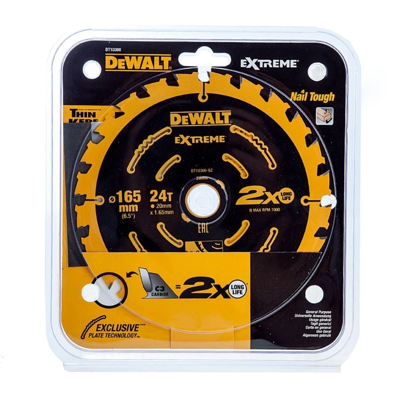 Lame de scie circulaire Ø165x20mm 24 dents DT10300-QZ