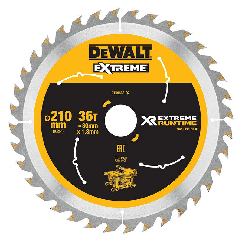 Lame de scie circulaire stationnaire Ø210mmx30mm DEWALT DT99566-QZ XR Runtime