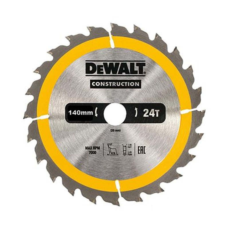 Lame de scie circulaire DEWALT - Ø140x20mm - 24 dents