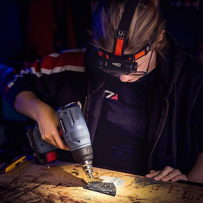 Lampe frontale rechargeable NEO TOOLS 99-028 USB 1000LM CREE LED + LED