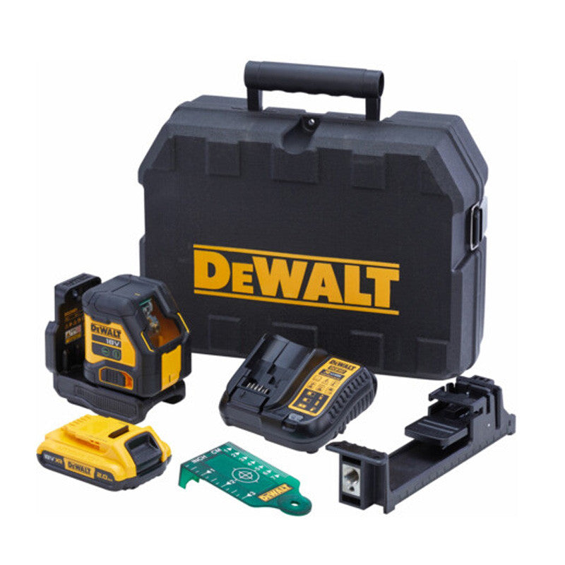 Laser en croix compact avec faisceau vert 18V DEWALT DCLE34021D1-QW avec une batterie 2,0 Ah