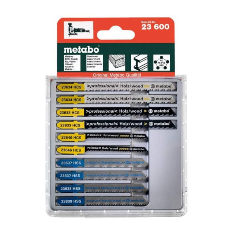Lot de 10 lames de scie sauteuse METABO 623600000 - Bois métal et plastiques - 10 pièces