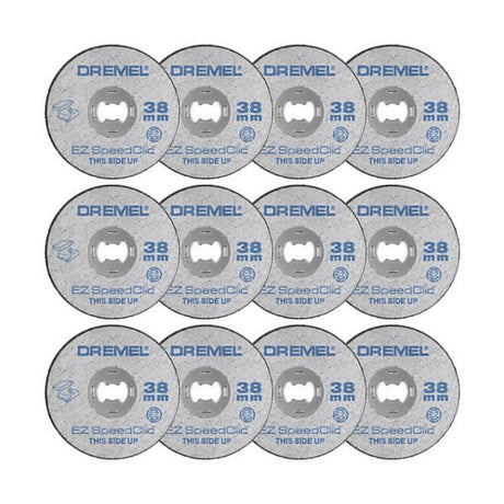 Lot de 12 Disques à tronçonner Ø 38mm DREMEL 2615S456JD EZ SpeedClic pour les métaux