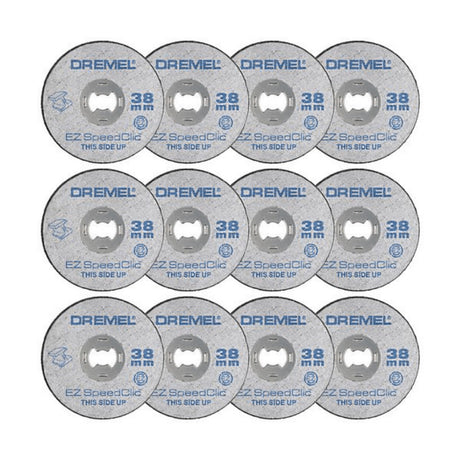 Lot de 12 Disques à tronçonner Ø 38mm DREMEL 2615S456JD EZ SpeedClic pour les métaux