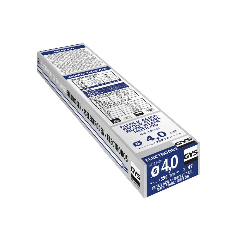 Lot de 47 électrodes rutile acier GYS 085152 - Demi-étui - Ø4mm