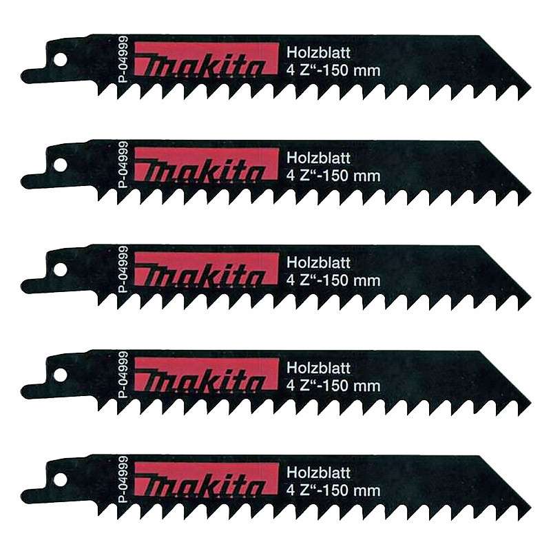 Lot de 5 lames de scie sabre MAKITA P-04999 pour bois
