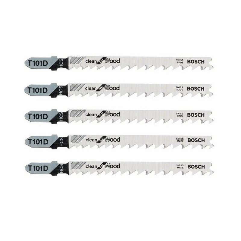 Lot de 5 lames de scie sauteuse T 101 D BOSCH 2608630032 pour bois