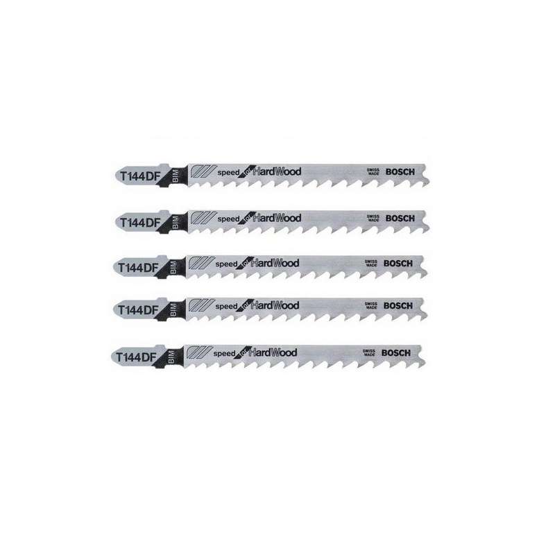 Lot de 5 lames de scie sauteuse T 144 DF BOSCH 2608634567 pour bois dur