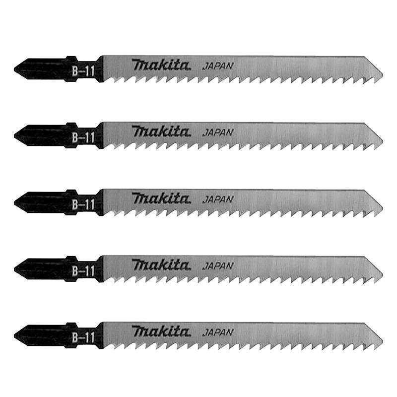 Lot de 5 lames MAKITA A-85634 pour scie sauteuse (bois, contre-plaqué et PVC) (3 à 60mm)