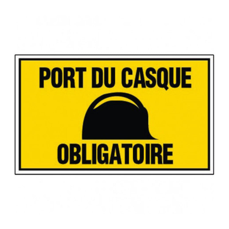 LOT DE 5 PLAQUES PS CHOC 33X20 PORT DU CASQUE OBLIGATOIRE