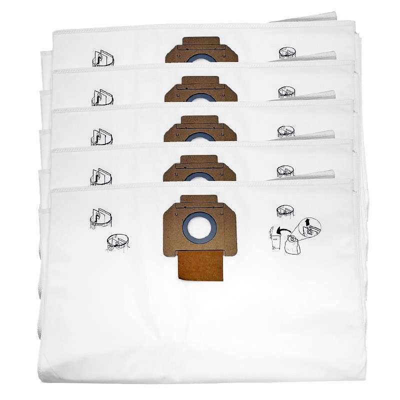 Lot de 5 sacs filtrant en tissu MAKITA P-78293 pour aspirateur MAKITA VC3511L