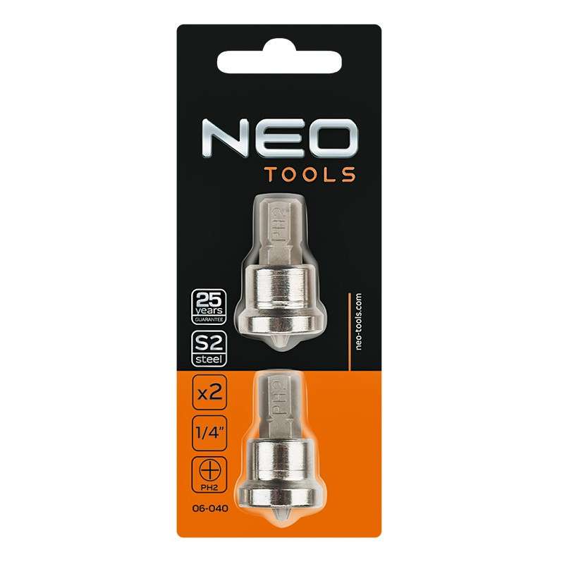 Lot de deux embouts de visseuse placo 1/4 NEO TOOLS 06-040