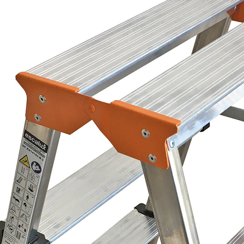 Marche pied double accès ESCALUX V55703 - aluminium - 73x46cm