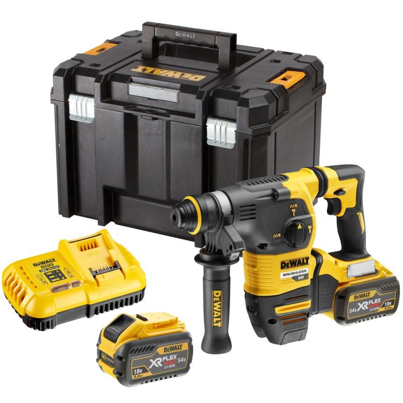 Perforateur burineur SDS-plus 54V DEWALT DCH333X2-QW Brushless avec 2 batteries 9,0 Ah FLEXVOLT