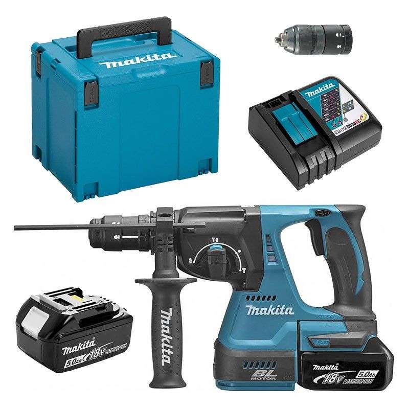 Marteau Perforateur MAKITA DHR243RTJ à Batteries LXT 18 V SDS-Plus (2 x 5 Ah)