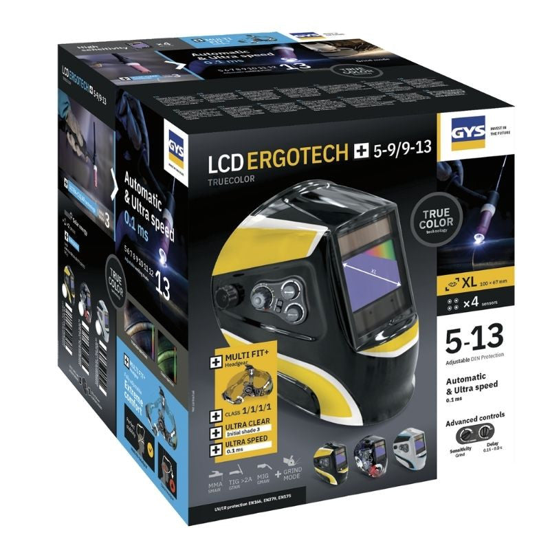 Masque de Soudeur GYS 068667 LCD Ergotech+ 5-9/9-13 Black True Color