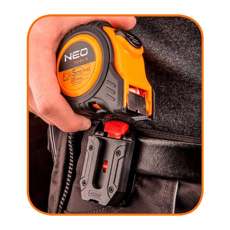 Mètre à ruban 5 m avec clips ceinture NEO TOOLS 67-205
