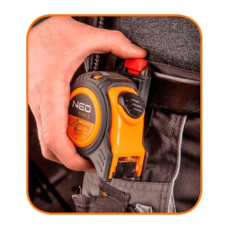 Mètre à ruban 5 m avec clips ceinture NEO TOOLS 67-205
