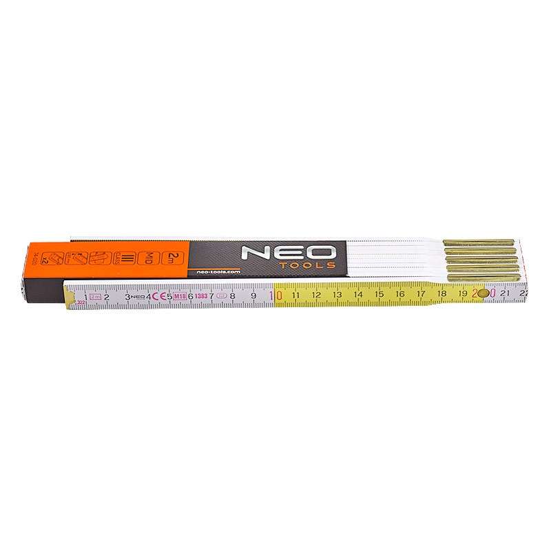 Mètre pliant 2 m NEO TOOLS 74-020 blanc et jaune