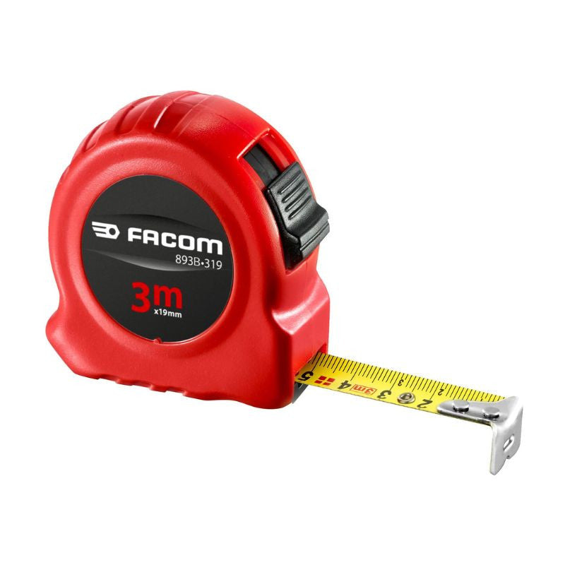 Mètre ruban FACOM 893B.319PB - Bouton blocage - Nylon anti-reflet - 3mx19mm