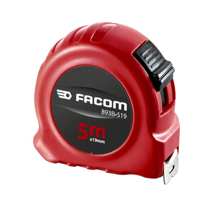 Mètre ruban FACOM 893B.519PB - Bouton blocage - Nylon anti-reflet - 5mx19mm