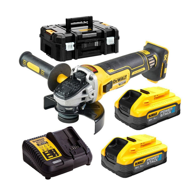 Meuleuse Ø125mm 18V DEWALT DCG405H2T-QW Brushless avec coffret et 2 batteries 5,0 Ah POWERSTACK