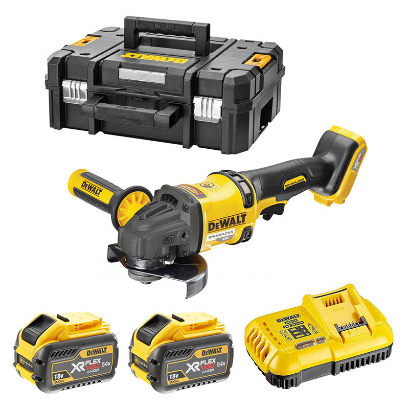 Meuleuse Ø125mm 54V DEWALT DCG418X2-QW avec coffret et 2 batteries 9,0 Ah FLEXVOLT
