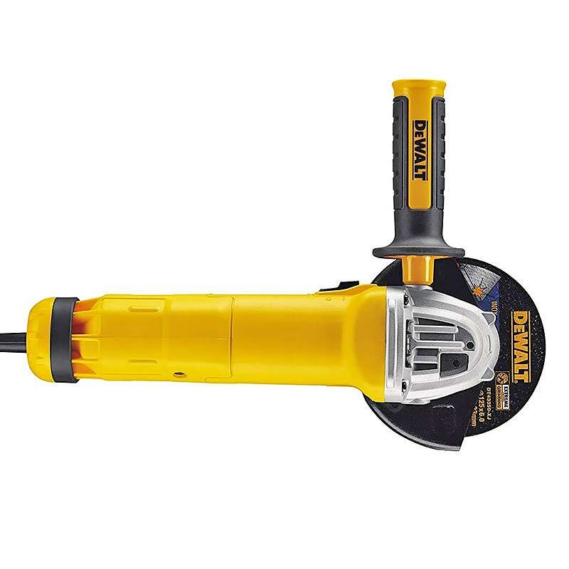 Meuleuse Ø125mm 1010W DEWALT DWE4207-QS avec interrupteur à glissière système et anti-redémarrage