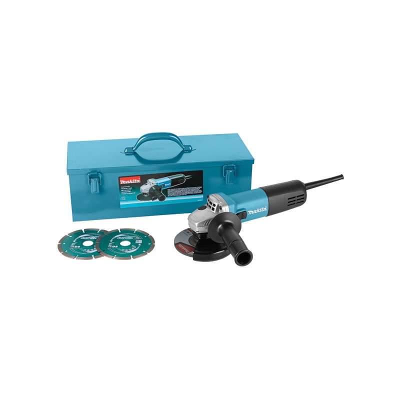 Meuleuse d'angle MAKITA 9558HNRGK3 - 125 mm + 2 Disques Diamant