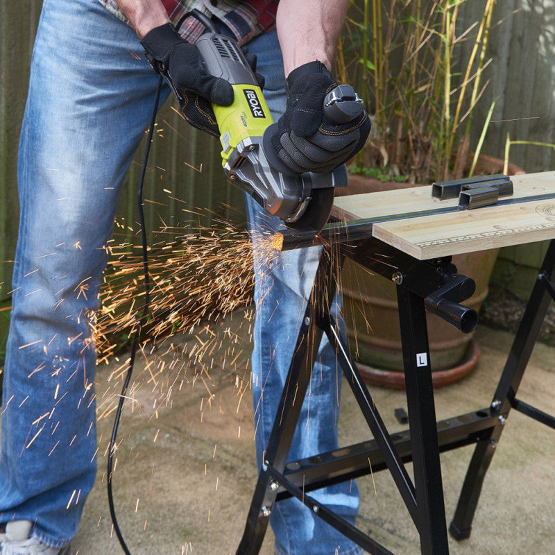 Meuleuse d'angle RYOBI RAG800-125TA6 800 W - Ø125 mm - 6 Disques & Coffret de rangement
