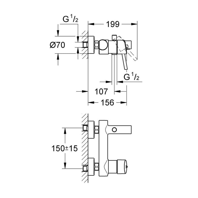 Mitigeur bain/douche CONCETTO GROHE 32700001 monocommande - chrome