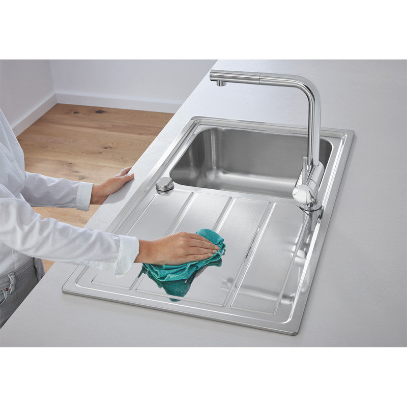 Mitigeur évier MINTA 360° GROHE 32168000 - bec haut avec mousseur extractible - chromé