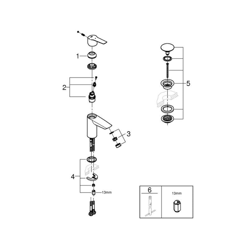 Mitigeur Lavabo GROHE Quickfix - START taille S Noir Mat