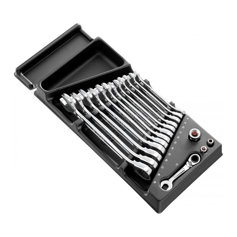 Module de 13 clés mixtes à cliquet - 8 à 19 mm + adaptateurs FACOM MOD.467BJ13PB