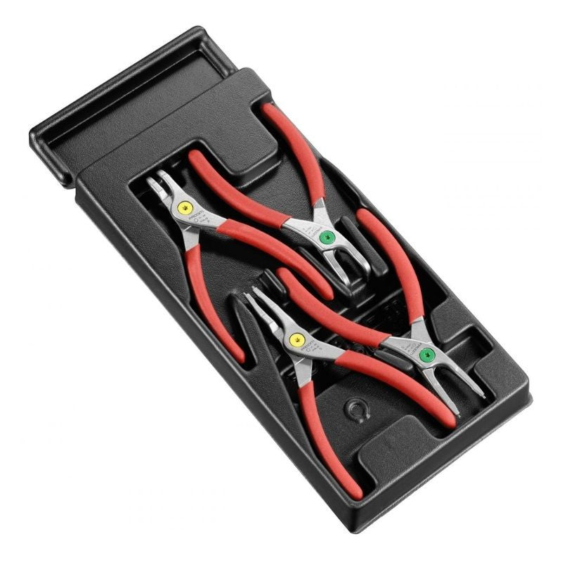 Module de 4 pinces circlips - 2 becs droit + 2 becs 90° FACOM MOD.PCPB