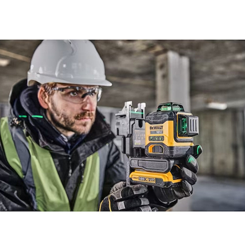 Niveau laser multi-lignes compact 3 faisceaux verts à 360° 18V DEWALT DCLE34031D1-QW avec une batterie 2,0 Ah