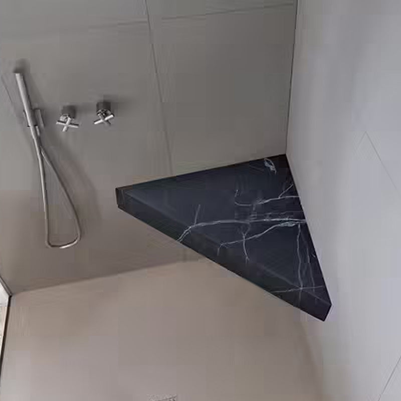Banc d'angle pour douche en résine imitation marbre 53 x 53 x 8 cm MARMOX