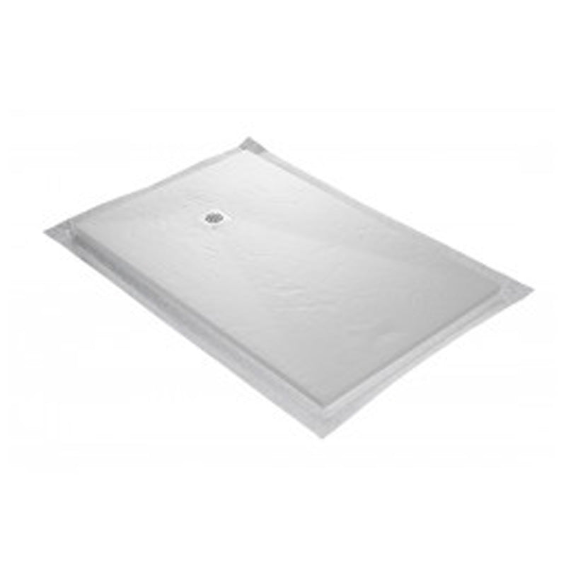 Receveur résine MARMOX imitation marbre blanc - grille carrée excentrée