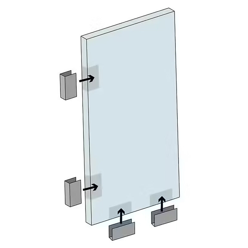 Ancrage de panneaux pour paroi de séparation 8 cm pour salle de bain (sac de 2)