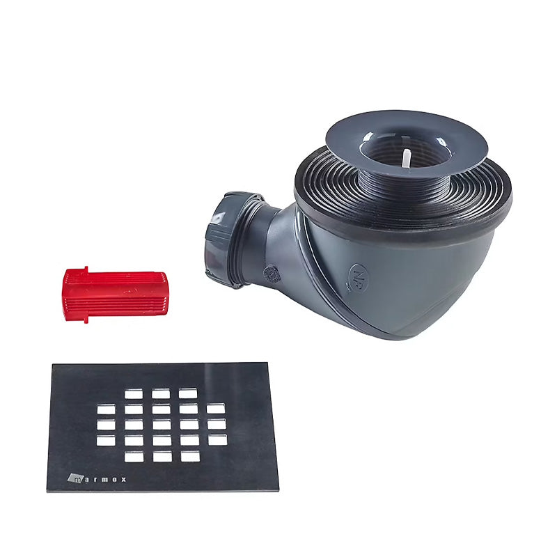 Receveur pierre naturelle rocher de mer MARMOX grille carrée centrée